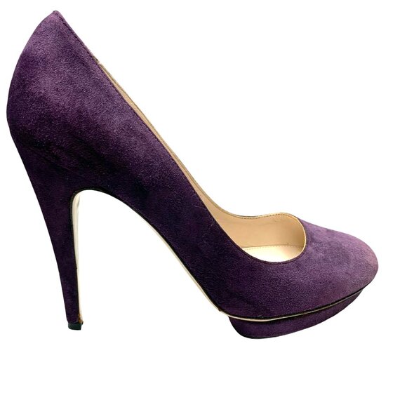 Chuckies NY Ramirez‎ Purple Suede Platform Stilettos Made in Italy - Picture 3 of 9